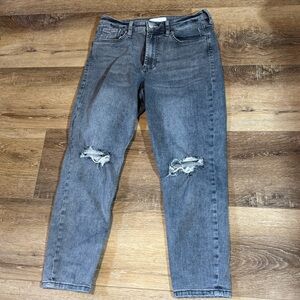 Dear John Gray Distressed Ankle Jeans